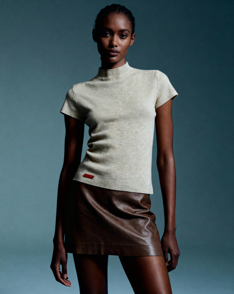 Short Sleeve mockneck Top