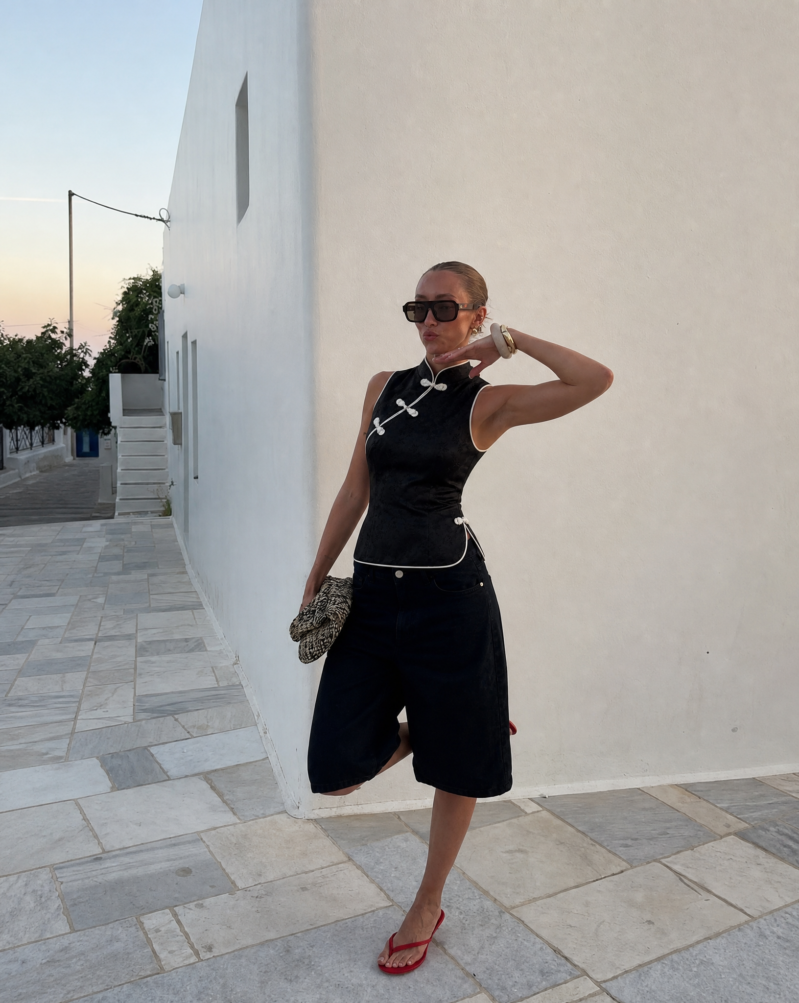 Black Lily Bamboo Top