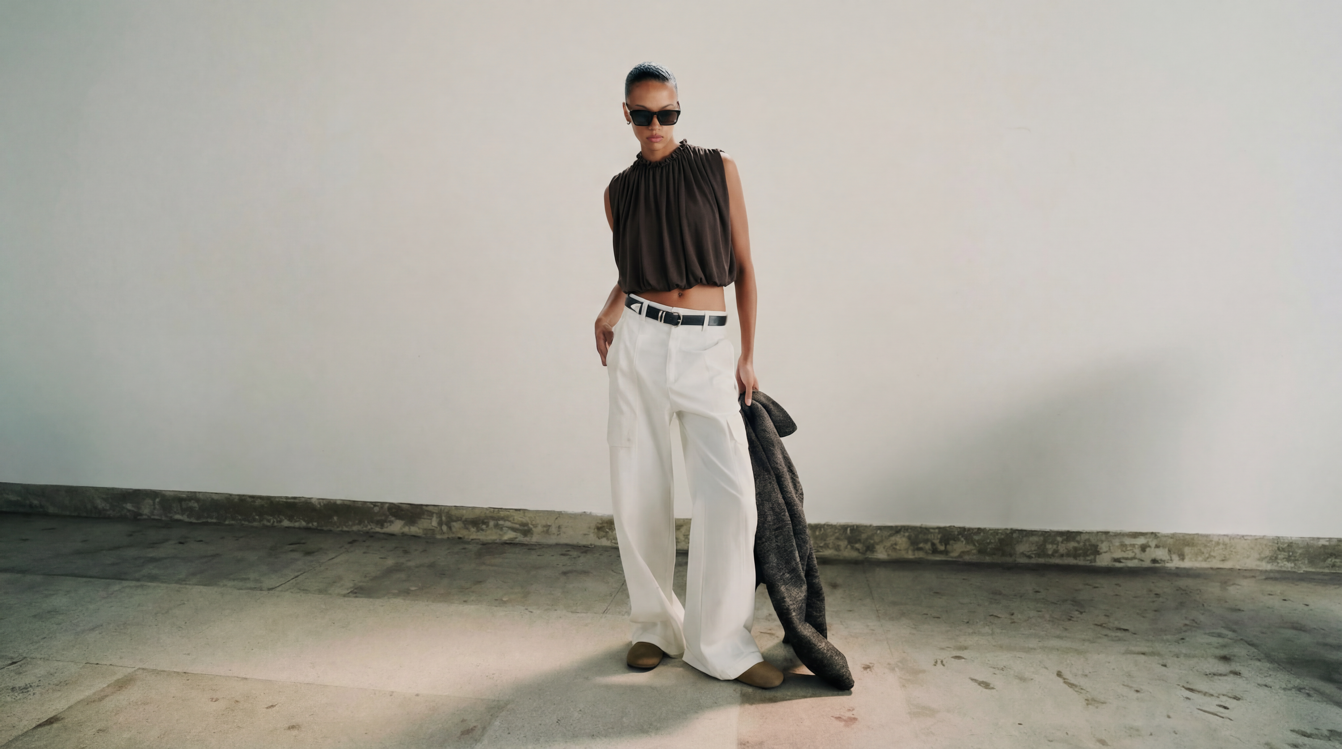 Aya Asymetric draped top