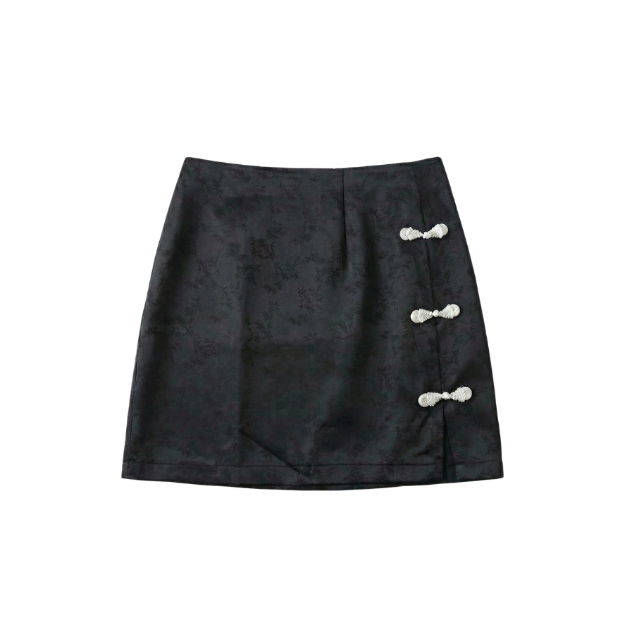 Black Bamboo Mini Skirt