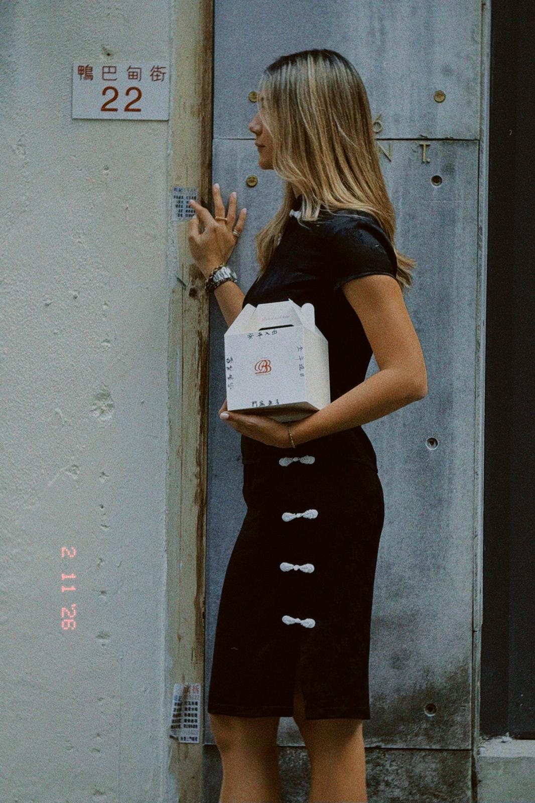 Black Bamboo Midi Skirt