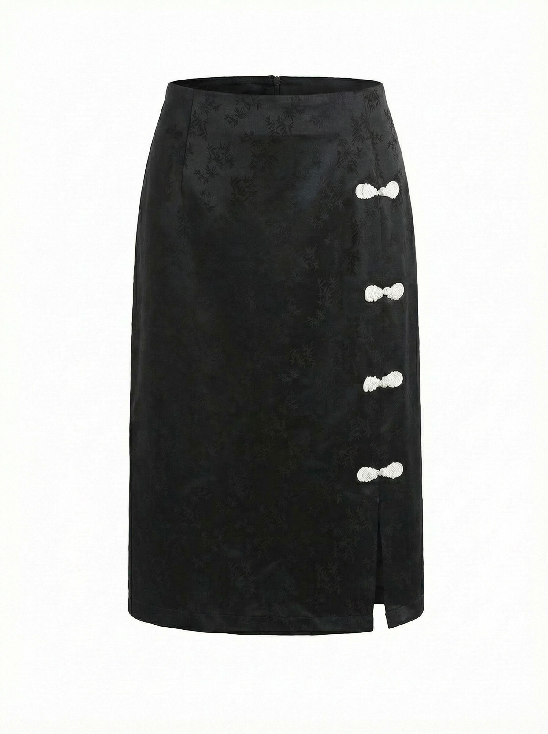 Black Bamboo Midi Skirt